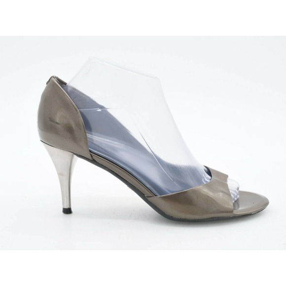 Kenneth Cole Heels Womens 8.5 Gray Patent Leather Open Toe D'Orsay Pumps Slip On - Picture 4 of 11